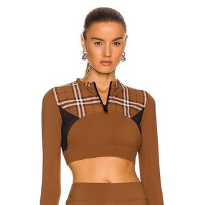 NWOT BURBERRY Everley Check Sporty Top XS